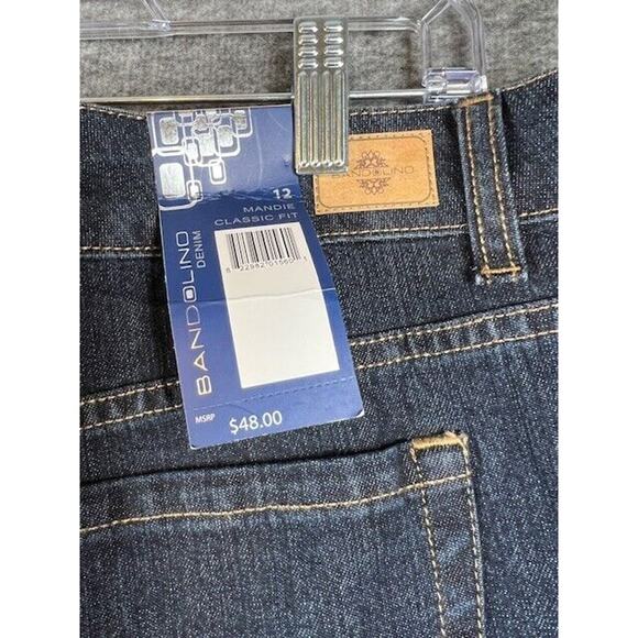 Bandolino Mandie High Rise Dark Wash Size 12 Straight Leg Classic Fit Jeans NEW - Picture 4 of 6